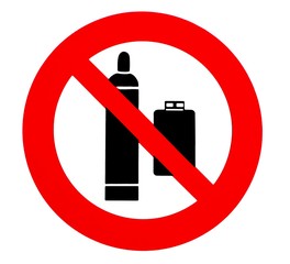 Propane gas cylinders are not allowed. Prohibition and safety sign.