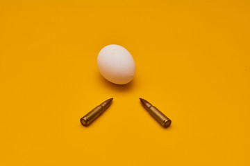 egg on yellow background