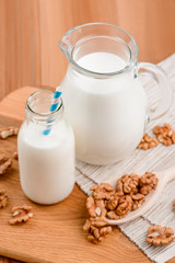 Jug and bottle of milk
