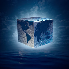 Eco balance with cube world. Abstract natural backgrounds