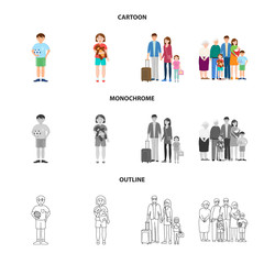 Isolated object of character and avatar  symbol. Collection of character and portrait stock symbol for web.