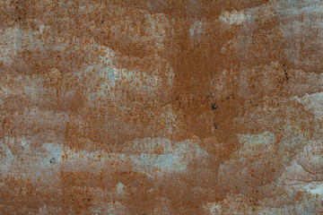 Rusted on surface of the old iron, deterioration of the steel, decay and grunge texture background. Old metal iron panel. 