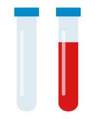 Laboratory glass tubes set vector icon flat isolated