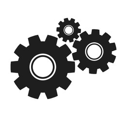 Settings Icon with Gear Symbol. Flat style vector EPS.
