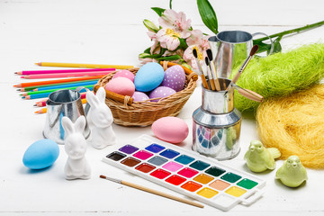 Art Happy Easter Sunday concept painting the Easter eggs for Easter day festival holiday Easter
