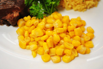Corn Served as a Healthy Side Dish 