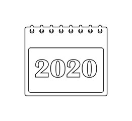 2020 Calendar line  Icon. Editable vector EPS.