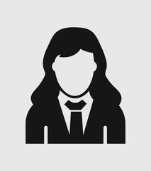 Corporate woman Icon. Flat style vector EPS.