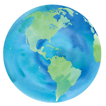 地球：アメリカ大陸、太平洋、大西洋、アメリカ、カナダ、ブラジル、ペルー