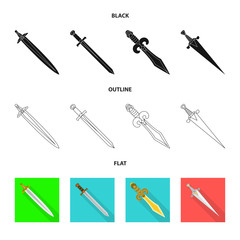 Vector illustration of game  and armor  symbol. Collection of game  and blade  stock symbol for web.