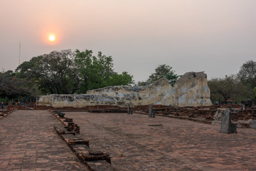 Huge reclining Buddha in Ayudhya Thailand