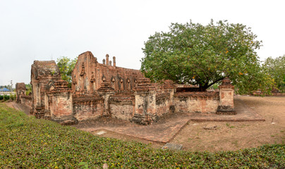 ruins of ancient temple in Ayudhya, Thailand 