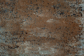 Rusted on surface of the old iron, deterioration of the steel, decay and grunge texture background. Old metal iron panel.
