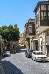 Fototapeta na wymiar streets of old city of Baku