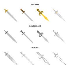 Isolated object of game  and armor  logo. Set of game  and blade  vector icon for stock.