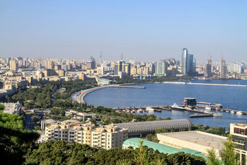 panoramic view of the city of Baku, Azerbaijan