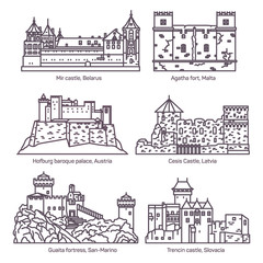 Architecture castle and fort buildings of medieval