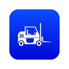 Forklift icon digital blue for any design isolated on white vector illustration