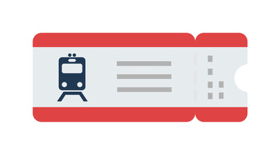 Train ticket vector flat isolated