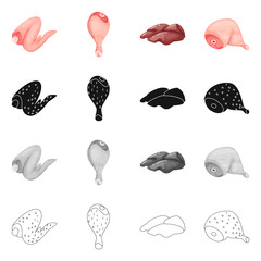 Vector illustration of product and poultry logo. Set of product and agriculture    stock vector illustration.