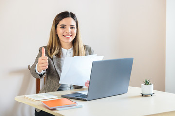 Beautiful HR manager finding the right candidate for the vacant post