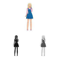 Vector design of posture and mood symbol. Collection of posture and female vector icon for stock.