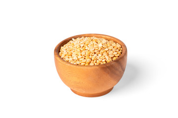 Split peas isolated on white background.