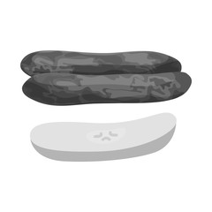 Vector design of banana and dry sign. Collection of banana and tropical stock symbol for web.