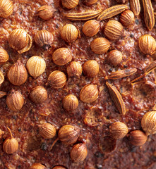 Sesame rye bread as a background