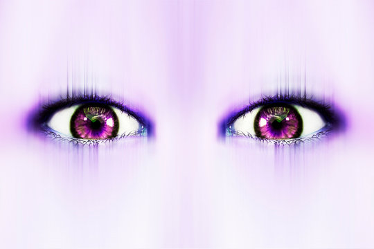 fantastic eyes in purple tones