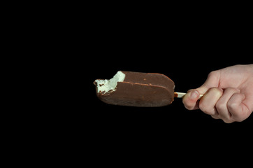  Eskimo. Sundae in chocolate. Ice cream on a stick. Cold dessert