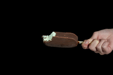  Eskimo. Sundae in chocolate. Ice cream on a stick. Cold dessert