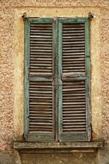 Old Window with shutters, Italy style.