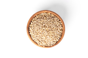 Pearl barley isolated on white background.