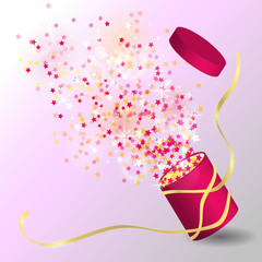 Gift box with sparkles. light vector illustration