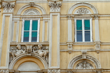 Fototapeta premium Typical neoclassic style facade in Trieste