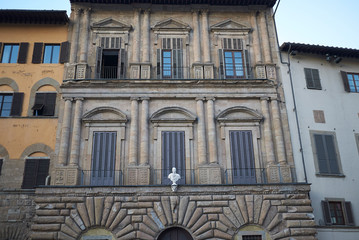 Florence, Italy - February 27, 2019 : View of Palazzo Uguccioni