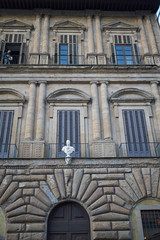 Fototapeta na wymiar Florence, Italy - February 27, 2019 : View of Palazzo Uguccioni