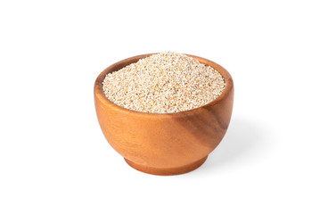 Fine-ground barley isolated on white background.