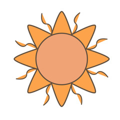 Scorching sun flat illustration on white