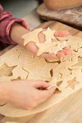 Little cute girl baking at home