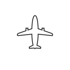 Airplane icon isolated on background. Plane sign. Air transport. Vector flat design