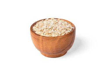 Wheat flakes isolated on white background.