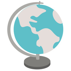 Globe flat illustration on white