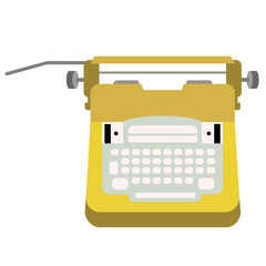 Typewriter flat illustration on white