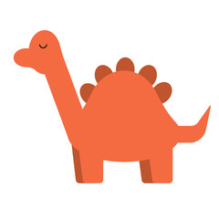 Red dinosaur flat illustration on white