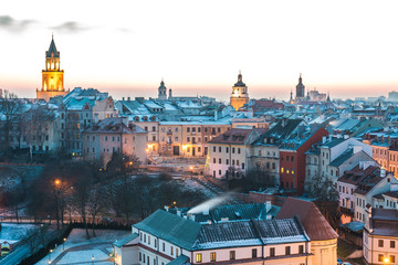Panorama of old town in City of Lublin, Poland	 - obrazy, fototapety, plakaty