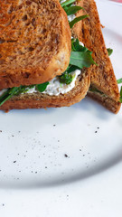 Vegetarian sandwiches.Sandwiches made with healthy ingredients.