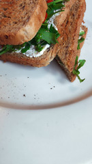 Vegetarian sandwiches.Sandwiches made with healthy ingredients.