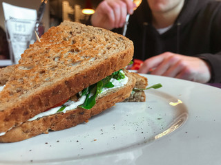 Vegetarian sandwiches.Sandwiches made with healthy ingredients.